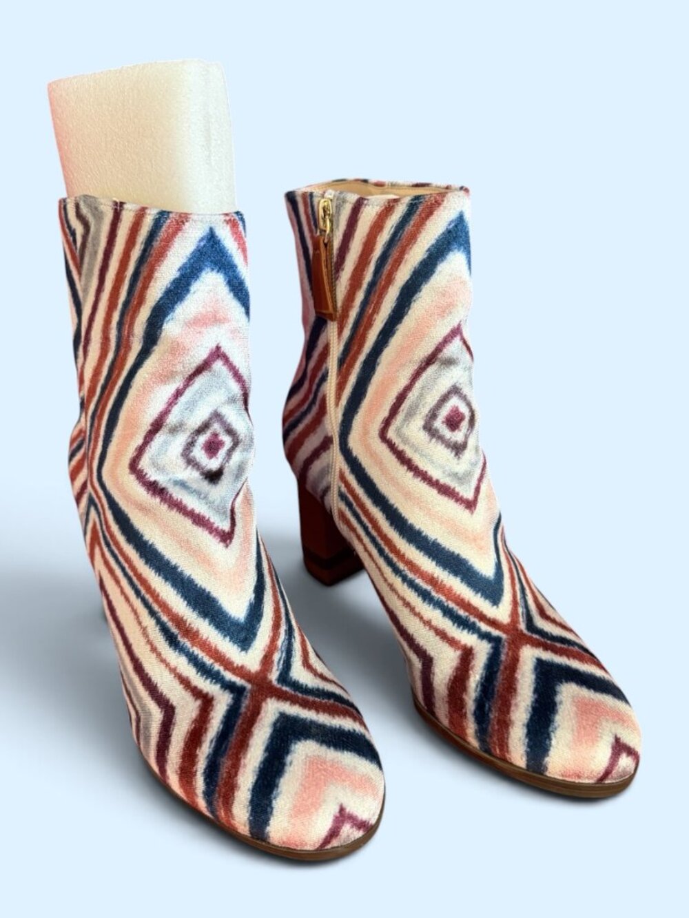 Dr. Scholl's "Darcia" Printed Velvet Ankle Boot Sz 8.5